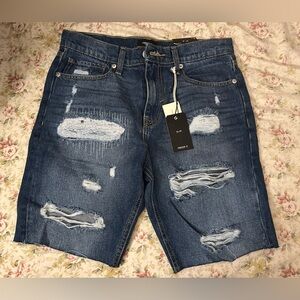Forever 21 Los Angeles Slim Mid Rised Distressed Denim Shorts